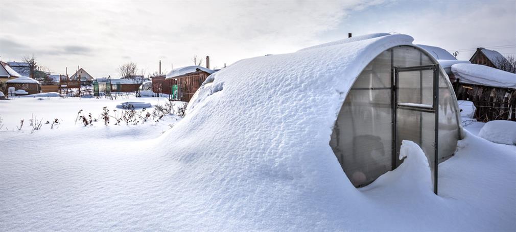 Greenhouses in the winter