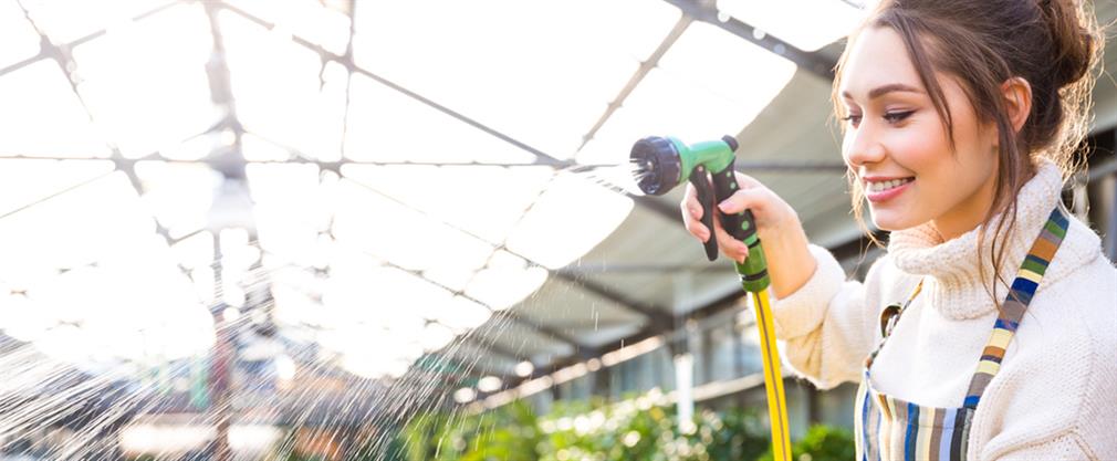 How to water the plants inside the greenhouse