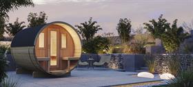Outdoor barrel sauna