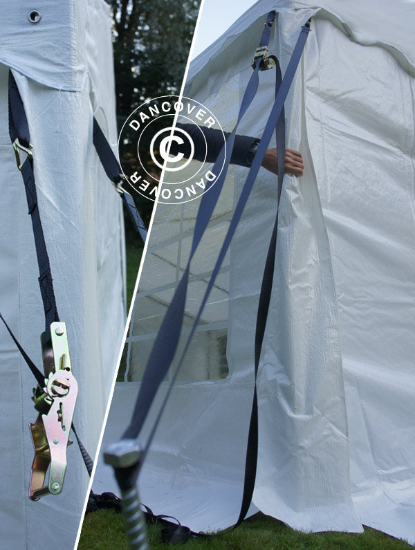 Pack de seguridad 4 (estacas 100cm y cinchas de sujeción)