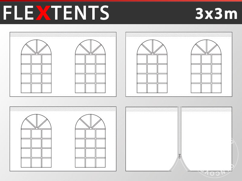 Seitenwand-Set FleXtents Vintage 3x3m Weiß – Jetzt kaufen