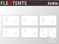 Zijwandset voor Vouwtent FleXtents 3x6m, Doorzichtig