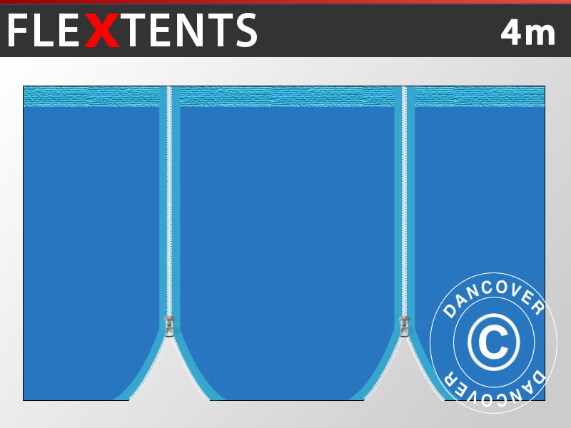 Kit parete laterale con cerniere per FleXtents, 4m, Blu