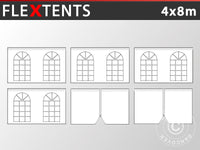 Seitenwand-Set für das Faltzelt FleXtents Vintage 4x8m, Weiß