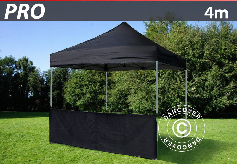 Mezza parete laterale per FleXtents PRO, 4m, Nero