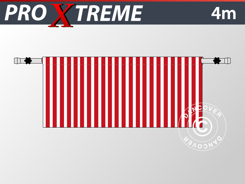 Daļēja sānsiena priekš FleXtents PRO Xtreme, 4m, Svītraina
