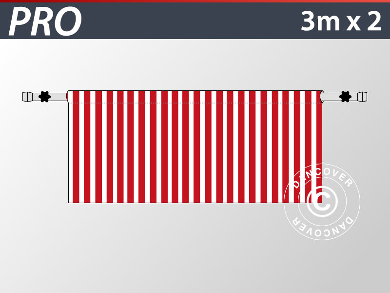 Half sidewall for FleXtents PRO, 6 m, Striped