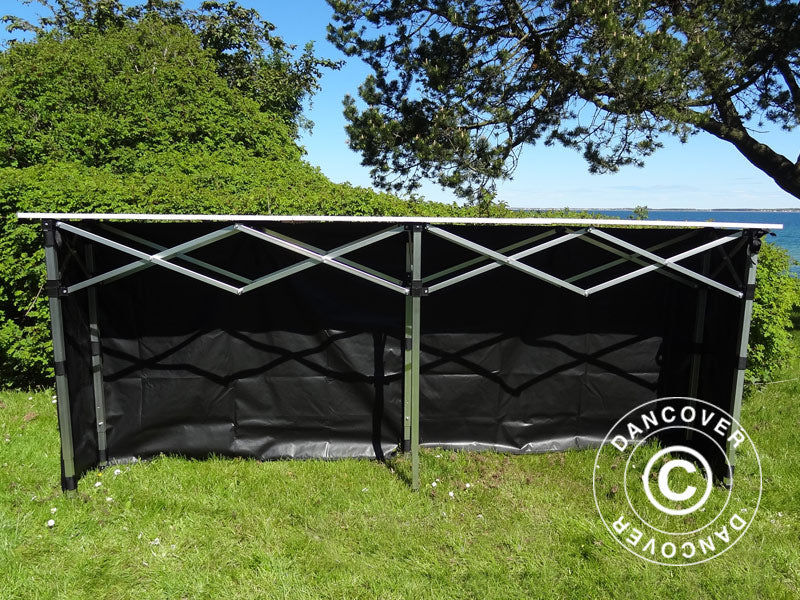 Zijpaneel voor FleXtents PRO-toonbank, 3m, Zwart