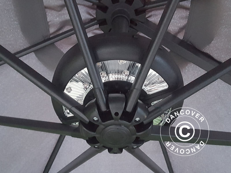 Päiksevarju valgustus, Cheops koos 24 LED-ga Soe valge, Must