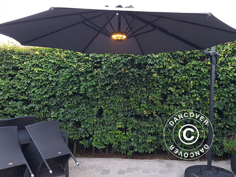 Parasol Light, Cheops w/24 LEDs Warm White, Black