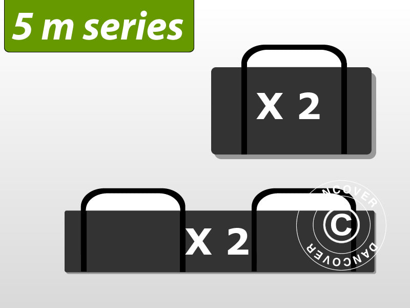 Pack de bolsa de transporte, serie de carpas para fiestas de 5 m.