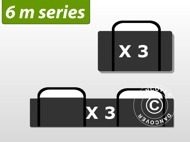Pack de bolsa de transporte, serie de carpas para fiestas de 6 m.