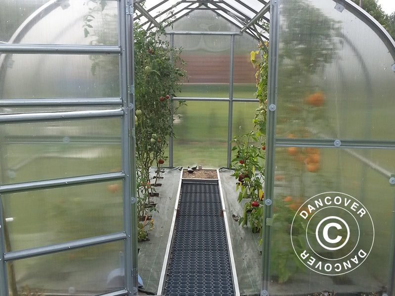 Greenhouse Track Separator profiles w/ 10 ground reinforcement grids, 4 m