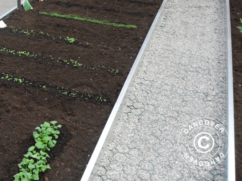 Greenhouse Track Separator profiles w/ 20 ground reinforcement grids, 8 m