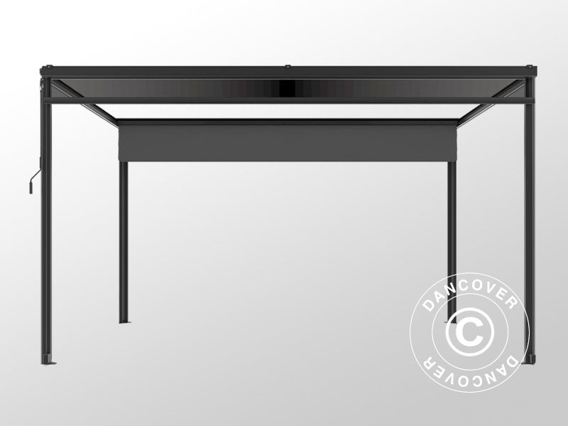 Paroi latérale pour pergola San Fernando, 4m, Gris foncé