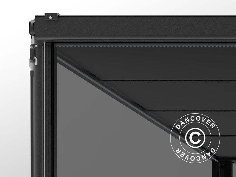 Sānsienas aizslietnis pergola nojume San Fernando, 4m, Tumši pelēks