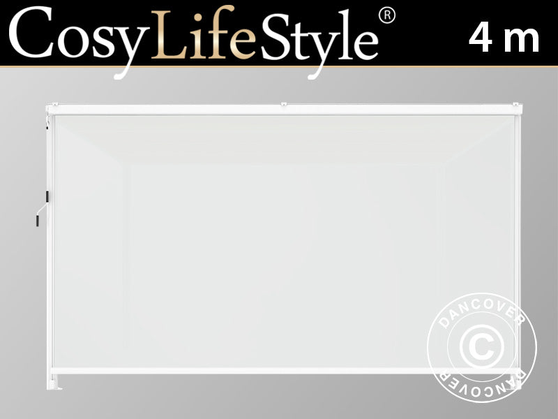 Seitenwand-Sichtschutz für Pergola Pavillon San Fernando, 4m, Weiß