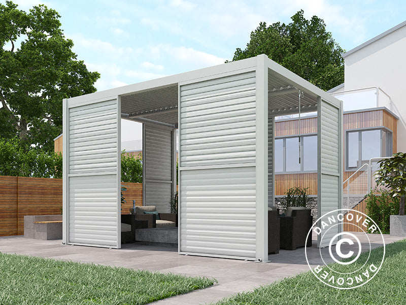 Žalūziju siena bioklimatiskām San Pablo pergola nojumēm, 1,23x2,175m, Balts