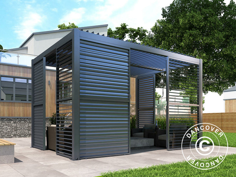 Panel de Persiana para cenador pérgola bioclimática San Pablo, 1,23x2,175m, Negro