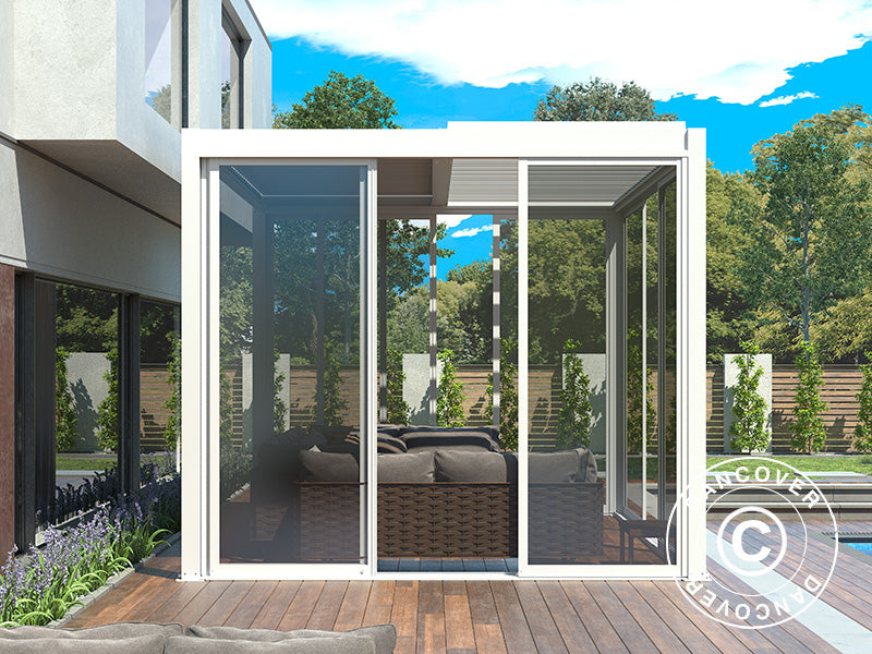 SlidingDoor Set Glass 3m f/Pergola San Pablo White