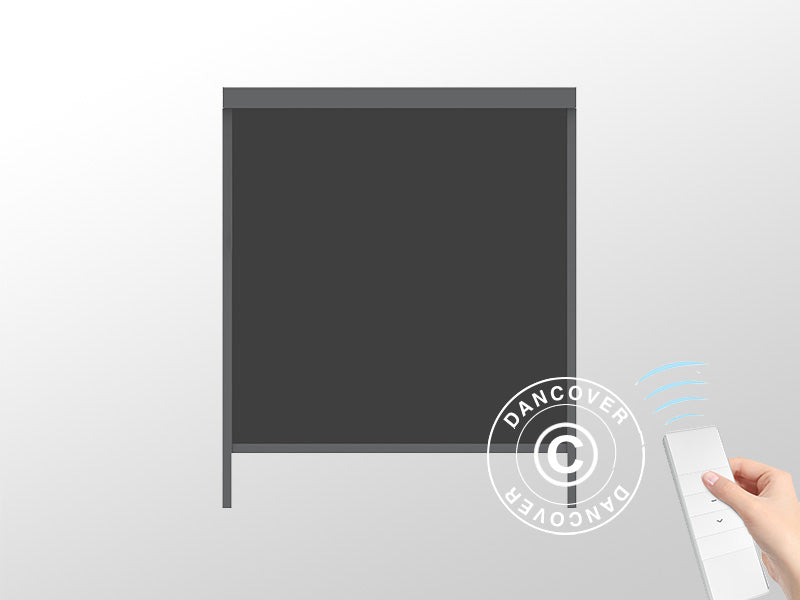 Electric sidewall screen for pergola gazebo San Pablo, 4 m, Black