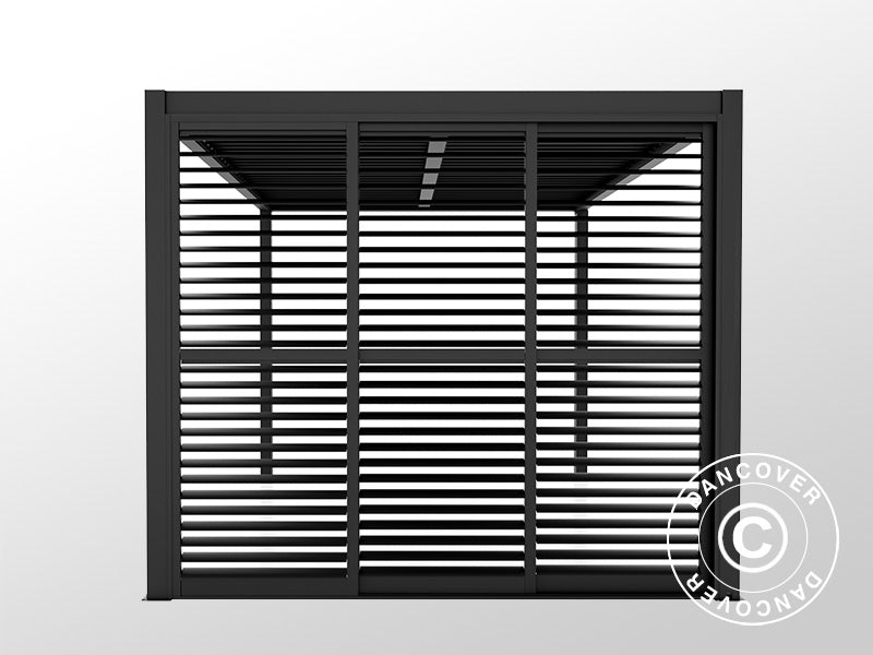 Žalūziju durvju komplekts pergola lapenei San Pablo 3m, 0,92x2,18m, Melns