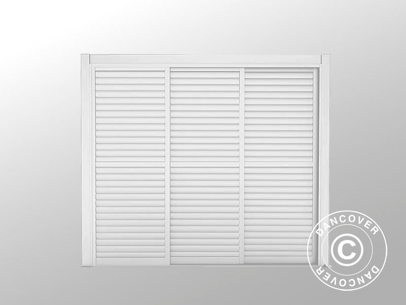Lamellen-Schiebetür-Set für Pergola-Pavillon San Pablo 3m, 0,92x2,18m, Weiß