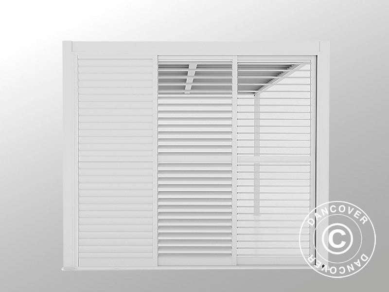 Lamellen-Schiebetür-Set für Pergola-Pavillon San Pablo 3m, 0,92x2,18m, Weiß