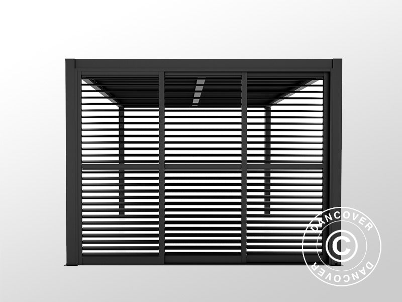 Sliding LouverWall Set 4m f/Pergola SanPablo Black