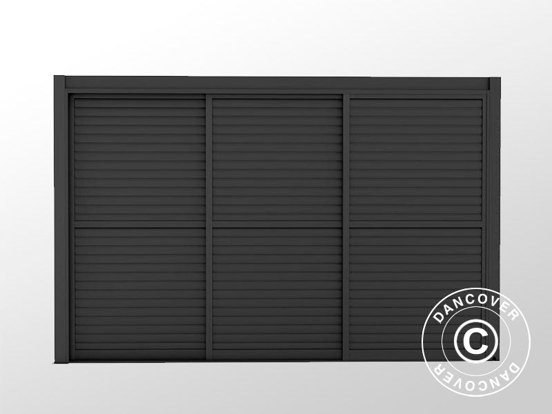 Louvre sliding door set f/pergola gazebo San Pablo 4 m, 1.25 x 2.18 m, Black