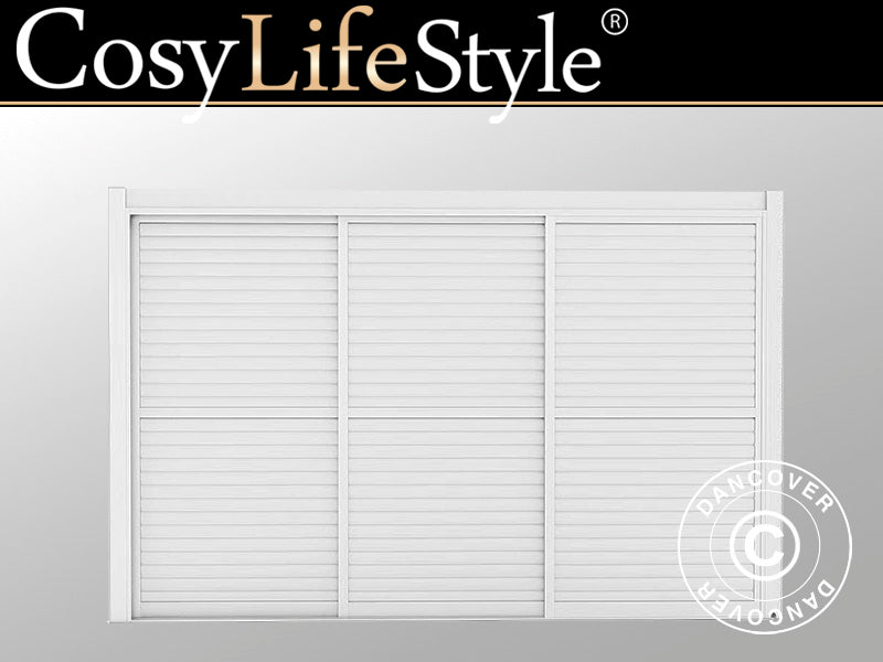 Sliding LouverWall Set 4m f/Pergola SanPablo White