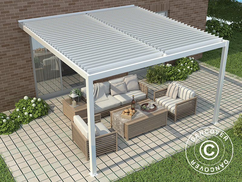 Staffa da parete per gazebo San Pablo 3x3m, 3x4m, e 4x4m, Bianco, 2 pz.