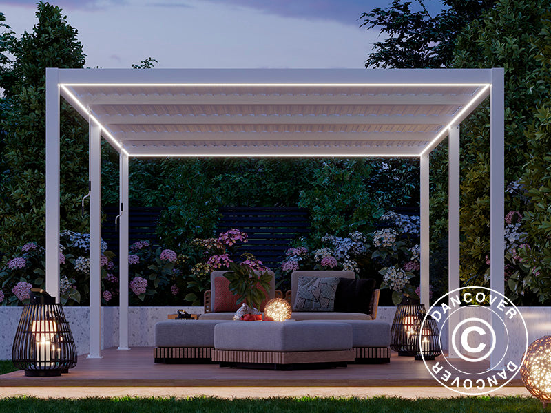 LED-lichtstrip voor San Pablo pergola 3x5,8m, 6 stuks, Warm wit