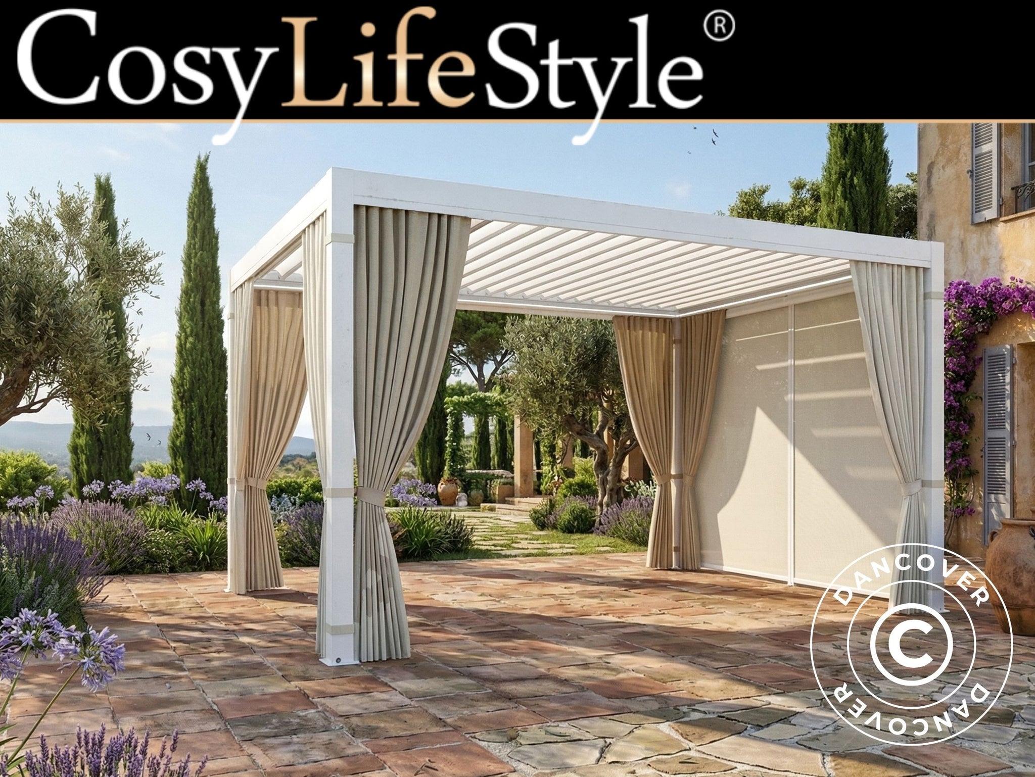 unopiu markise Seitenwände und Moskitonetz für bioklimatische Pergola Pavillon San Pa