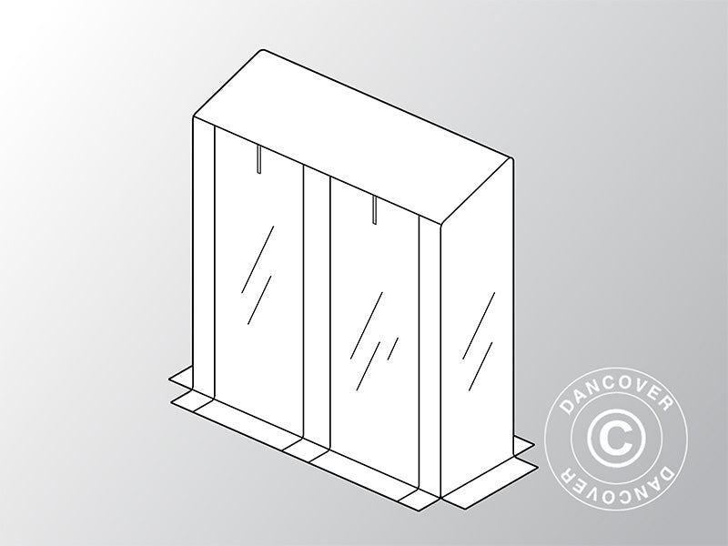Lean-to greenhouse Cover for GH16270, 0.48x1.43x1.52 m, Transparent ONLY 3 PCS. LEFT