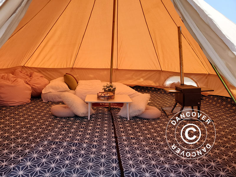 Zeltmatte für 4m TentZing® Glampingzelt, 2 Stk., Blau/Weiß