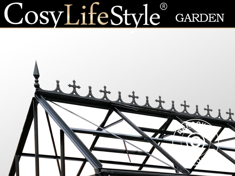 Dekoratīva jumta kore ziemas dārzam 3,73x3,73x2,32m, Melna