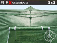 Cover for FleX Greenhouse, 3x3 m, PE, Transparent/Green