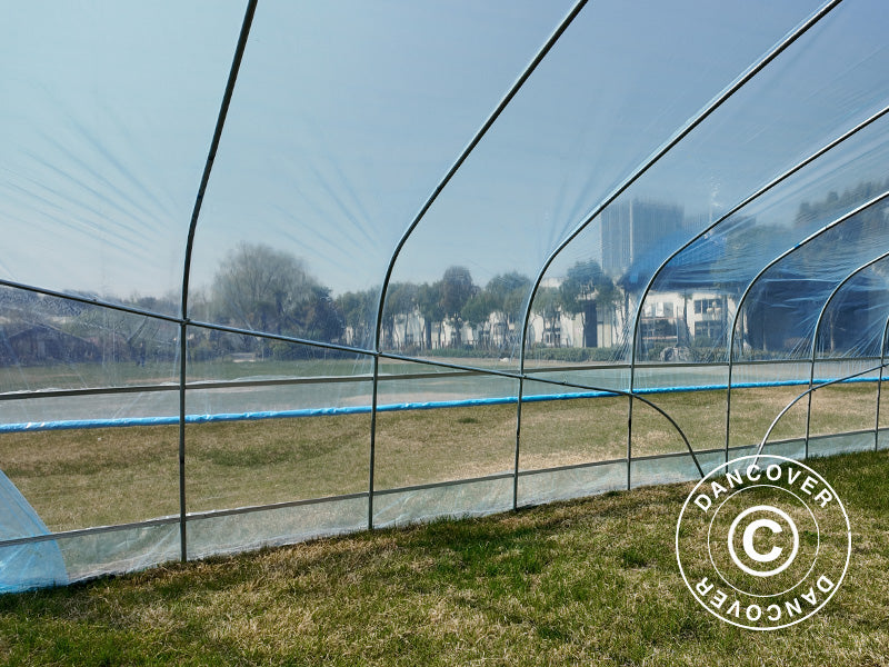 Cover for polytunnel greenhouse GH18420, 7.5x10x3 m, 100-micron PO Film, Transparent