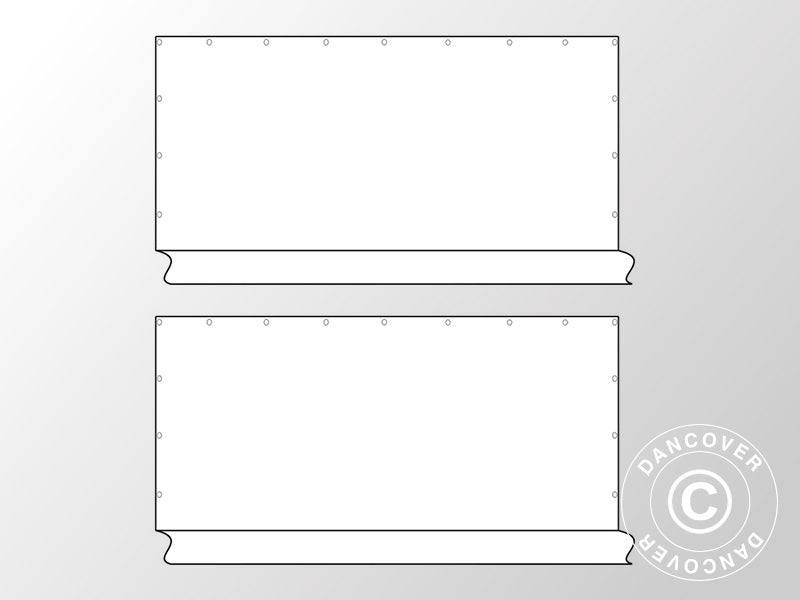 Parois sans fenêtre pour tentes de réception PLUS, 6m, 2 pcs, Blanc