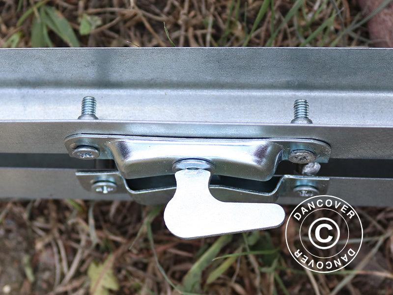 Ventana de ventilación con sistema de apertura automática para invernadero Strong NOVA 2,1m ancho, Plateado