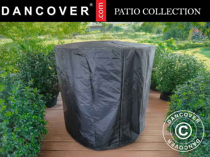 Funda para brasero con almacenamiento de leña, Ø60x73cm, Negro