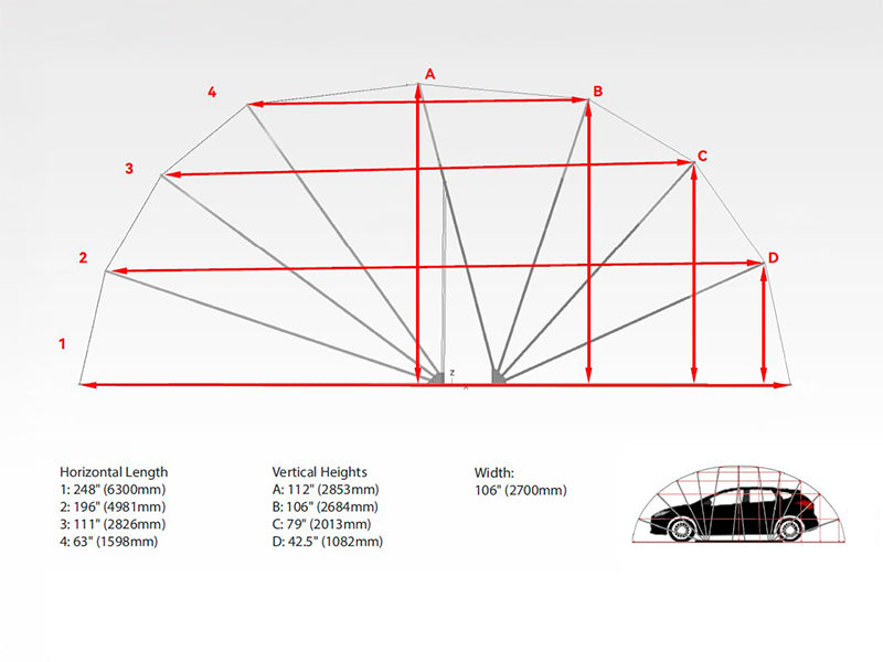 Vouwgarage (Auto), 2,8x6,4x2,65m, Grijs