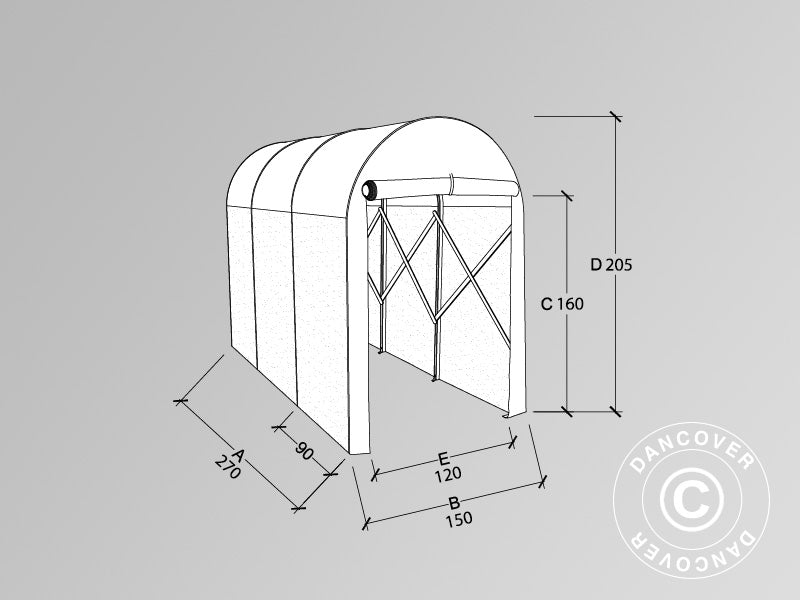 Faltgarage Tunnel (Motorrad), 1,5x2,7x2,05m, beige