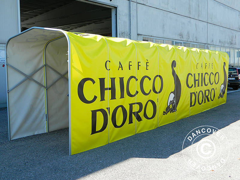 Stadiontunneli, kokoontaitettava, 2x10,3x2,2m, Valkoinen