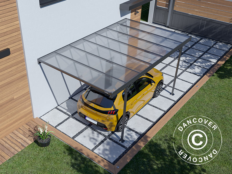 Lean-to carport Mistral Wall, 3.03x5.09x2.27 m, Anthracite