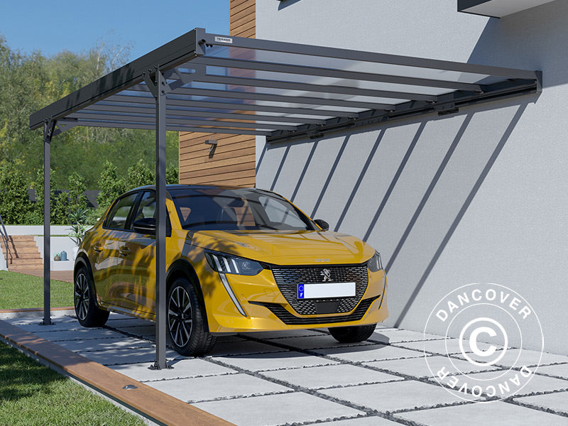 Lean-to carport Mistral Wall, 3.03x5.09x2.27 m, Anthracite