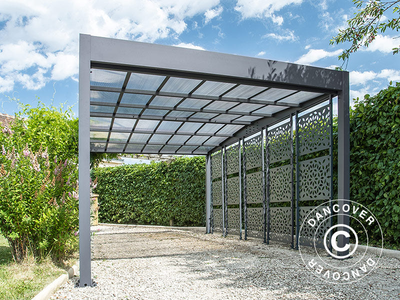 Carport Libeccio 5 met zijpanelen, 3,26x5,09x2,34m, Antraciet