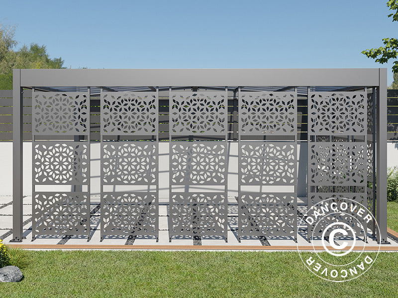 Carport Libeccio 8 w/side panels, 3.26x5.09x2.34 m, Anthracite