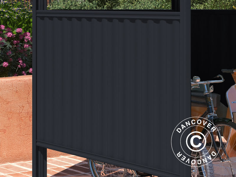 Pyöräkatos 1,8x2,03x1,93m, 3,65m², Antrasiitti